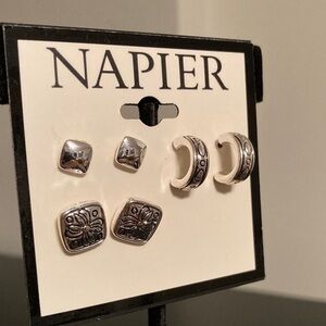 Napier Silver Earring Trio Set